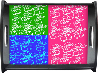 71% OFF on Sajawathomes Dark Color Grapes Pattern Printed Wood Tray Multicolor, Pack of 1