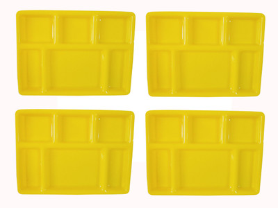 17% OFF on THW Six Sections Acrylic Thali Solid Plastic Plate Set Yellow, Pack of 4 17% OFF on THW Six Sections Acrylic Thali Solid Plastic Plate Set Yellow, Pack of 4