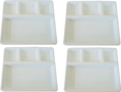 5% OFF on THW Four Sections Acrylic Thali Solid Plastic Plate Set White, Pack of 4 5% OFF on THW Four Sections Acrylic Thali Solid Plastic Plate Set White, Pack of 4