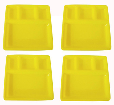 5% OFF on THW Four Sections Acrylic Thali Solid Plastic Plate Set Yellow, Pack of 4 5% OFF on THW Four Sections Acrylic Thali Solid Plastic Plate Set Yellow, Pack of 4