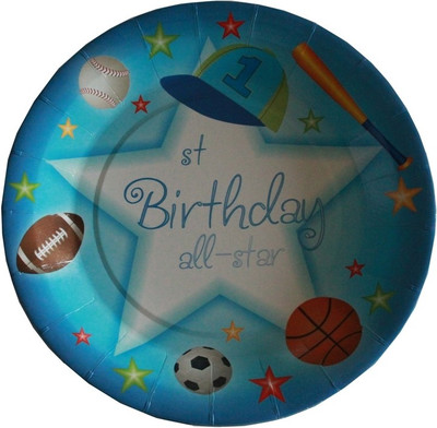 Shop A Party 1st Birthday Boy Printed Paper Plate Shop A Party 1st Birthday Boy Printed Paper Plate
