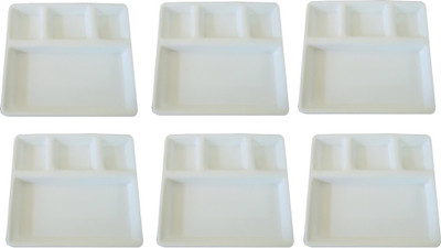 29% OFF on THW Four Sections Acrylic Thali Solid Plastic Plate Set White, Pack of 6 29% OFF on THW Four Sections Acrylic Thali Solid Plastic Plate Set White, Pack of 6