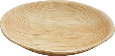 Simply Urbane 7 Round Dessert & Snack Debossed Wood Plate Brown, Pack of 25