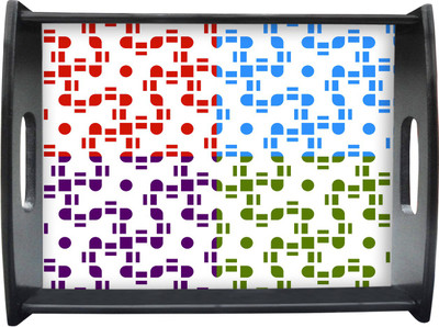 71% OFF on Sajawathomes Beautifull Colored Zigzag Pattern Printed Wood Tray Multicolor, Pack of 1