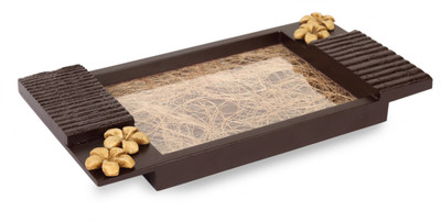 Cocktail New Fibre - Small Size Solid Wood Tray Brown, Pack of 1 Cocktail New Fibre - Small Size Solid Wood Tray Brown, Pack of 1