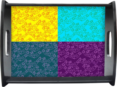 71% OFF on Sajawathomes Multi Colored Background Carrot Pattern Printed Wood Tray Multicolor, Pack of 1