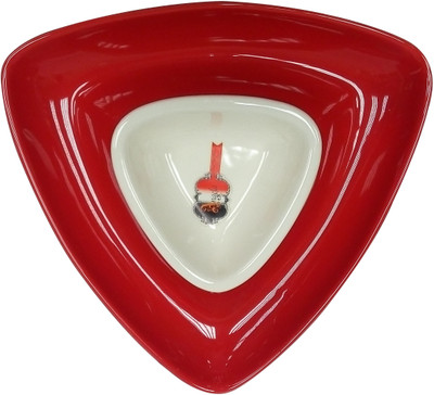 16% OFF on Day International Snacks Platter Solid Ceramic Plate Red, White, Black, Pack of 1