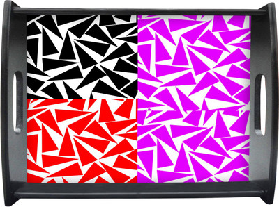 71% OFF on Sajawathomes Three Color Diamond Pattern Printed Wood Tray Multicolor, Pack of 1