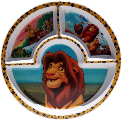 Tibros 2pcs-Kids-Snack-Round Printed Melamine Tray Set Multicolor, Pack of 2