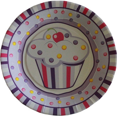 Shop A Party Pink Cupcake Printed Paper Plate Shop A Party Pink Cupcake Printed Paper Plate
