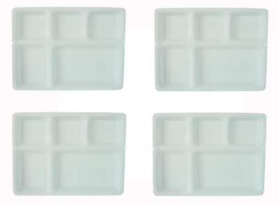 17% OFF on THW Five Sections Acrylic Thali Solid Plastic Plate Set White, Pack of 4 17% OFF on THW Five Sections Acrylic Thali Solid Plastic Plate Set White, Pack of 4