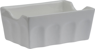 Devnow Ceramics Sugar Basin With Whorl Solid Ceramic Dish Set (White, Pack Of 6)
