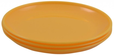 Shreya Impex Micro Dinner Solid Plastic Plate Set Yellow, Pack of 3 Shreya Impex Micro Dinner Solid Plastic Plate Set Yellow, Pack of 3