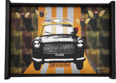 The Elephant Company Tray Rectangle Taxi Transport S Printed Wood Tray Multicolor, Pack of 1 The Elephant Company Tray Rectangle Taxi Transport S Printed Wood Tray Multicolor, Pack of 1