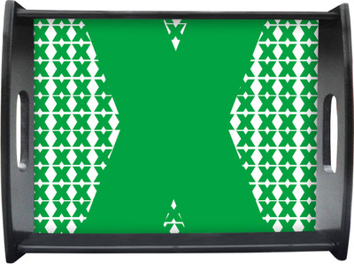 71% OFF on Sajawathomes Green Color X Pattern Printed Wood Tray Multicolor, Pack of 1