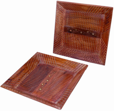 33% OFF on Design Hut Serving Embossed Wood Tray Set Brown, Pack of 2 33% OFF on Design Hut Serving Embossed Wood Tray Set Brown, Pack of 2
