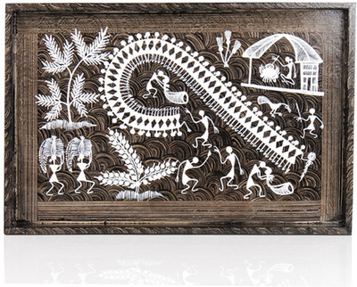 48% OFF on ExclusiveLane Warli Handpainted Engraved Wood Tray Set Black, Pack of 2 48% OFF on ExclusiveLane Warli Handpainted Engraved Wood Tray Set Black, Pack of 2