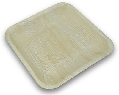 ArecaGoodPlates 250mm Square Hammered Wood Plate Beige, Pack of 30 ArecaGoodPlates 250mm Square Hammered Wood Plate Beige, Pack of 30