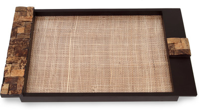 Cocktail Large Size - Brown Solid Wood Tray Brown, Pack of 1 Cocktail Large Size - Brown Solid Wood Tray Brown, Pack of 1