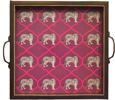 3% OFF on The Orange Sand Morrocan Tiger Printed Wood Tray Pink, Blue, Pack of 1 3% OFF on The Orange Sand Morrocan Tiger Printed Wood Tray Pink, Blue, Pack of 1