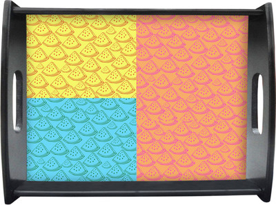 71% OFF on Sajawathomes Three Color Watermelon Pattern Printed Wood Tray Multicolor, Pack of 1