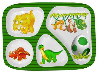 Borosil Dino_Partition_Plate Printed Plastic Plate Borosil Dino_Partition_Plate Printed Plastic Plate