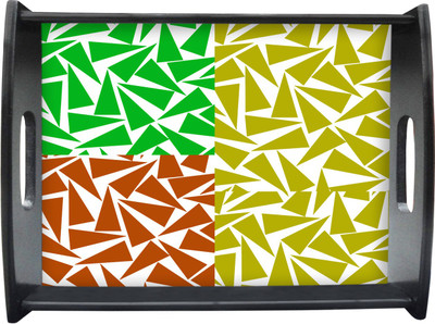 71% OFF on Sajawathomes Colored Diamond Pattern Printed Wood Tray Multicolor, Pack of 1