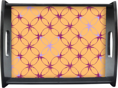 71% OFF on Sajawathomes Yellow And Brown Color Pattern Printed Wood Tray Multicolor, Pack of 1