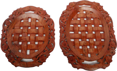 33% OFF on Pindia Beautiful Design Dinning Table Kitchen Decorative Debossed Wood Tray Set Brown, Pack of 2 33% OFF on Pindia Beautiful Design Dinning Table Kitchen Decorative Debossed Wood Tray Set Brown, Pack of 2