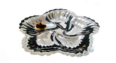 44% OFF on Mesoware 5 Compartment Scalloped Solid Stainless Steel Tray White, Pack of 1 44% OFF on Mesoware 5 Compartment Scalloped Solid Stainless Steel Tray White, Pack of 1