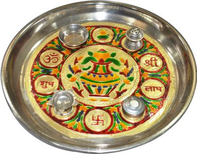 26% OFF on Anjalika Shubh Labh Kalash Meenakari Pooja Thali Steel Pooja & Thali Set 26% OFF on Anjalika Shubh Labh Kalash Meenakari Pooja Thali Steel Pooja & Thali Set