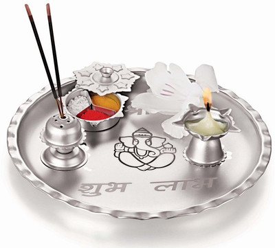 60% OFF on Gurukrupa Stainless Steel, Silver Pooja & Thali Set