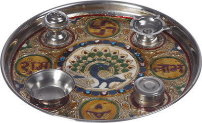 65% OFF on Smile2u Retailers Steel Pooja & Thali Set