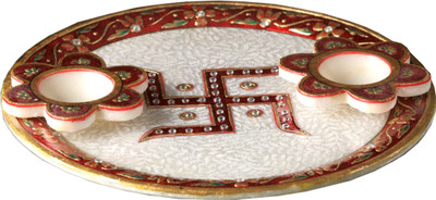 46% OFF on Aapno Rajasthan Kundan Work Swastika Aarti Marble Pooja & Thali Set 46% OFF on Aapno Rajasthan Kundan Work Swastika Aarti Marble Pooja & Thali Set