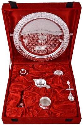 56% OFF on RajLaxmi Silver Plated Pooja & Thali Set 56% OFF on RajLaxmi Silver Plated Pooja & Thali Set