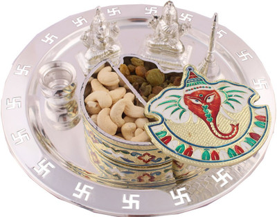 53% OFF on GS Museum Silver Plated Pooja & Thali Set