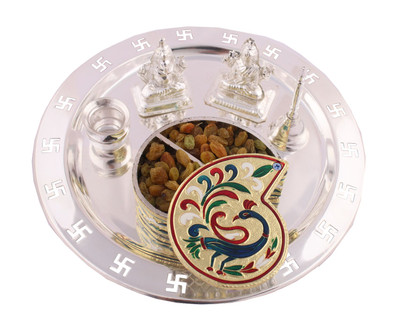 48% OFF on GS Museum Silver Plated, Wooden Pooja & Thali Set 48% OFF on GS Museum Silver Plated, Wooden Pooja & Thali Set
