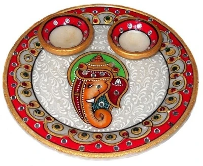 40% OFF on Crafts Paradise 6 Inch Round Painted Ganesha Stoneware Pooja & Thali Set 40% OFF on Crafts Paradise 6 Inch Round Painted Ganesha Stoneware Pooja & Thali Set