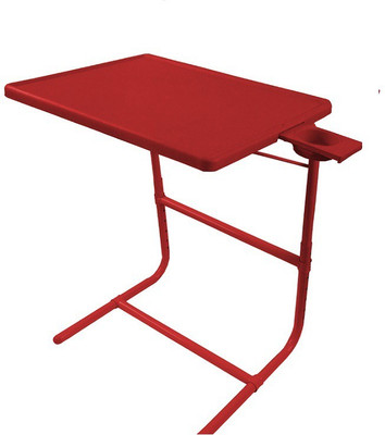 IBS PLATINUM DOUBLE FOOT REST ADJUSTABLE FOLDING KIDS MATE HOME OFFICE READING WRITING STUDY TABLEMATE WITH CUPHOLDER Plastic Portable Laptop Table (Finish Color - Red)