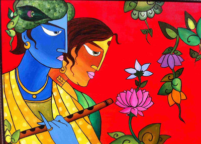 43% OFF on Painting without Frame Art Krishna-16 (34X22) Canvas Art