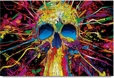 75% OFF on Amy Colorful Skull Abstract Design 3D Poster