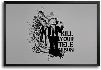 46% OFF on Kill Your Television Vector Illustration Laminated Framed Paper Print