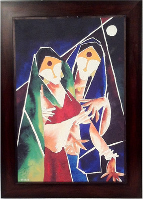 29% OFF on lady traditionally dressed in a happy mode mounted on a fibre frame Fine Art Print