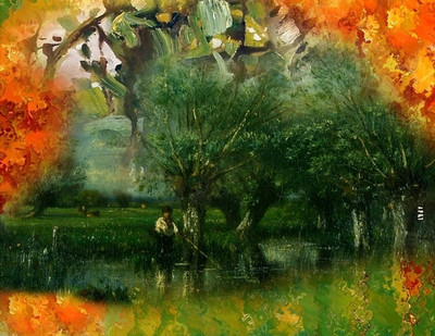 77% OFF on Canvas painting without frame -A Beautiful Green view Canvas Art