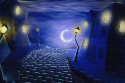 62% OFF on Night Street View Poster Photographic Paper