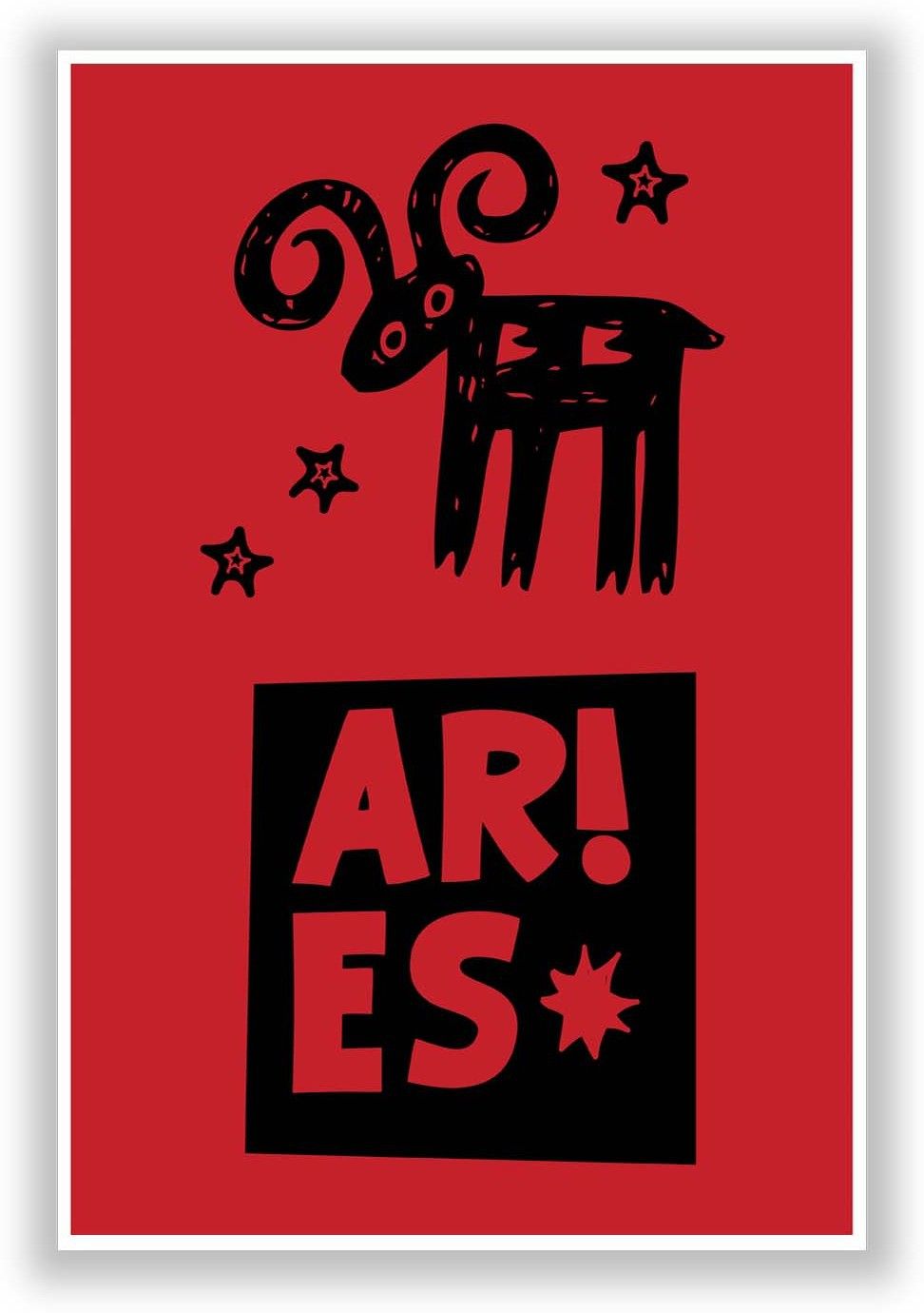 37% OFF on Aries Red | Zodiac Sign Gifts For Friends & Family Paper Print