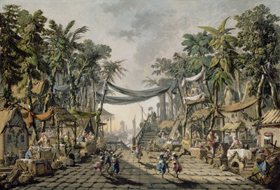 14% OFF on Market Scene In An Imaginary Oriental Port By Jean Baptiste Pillement French Fine Art Print