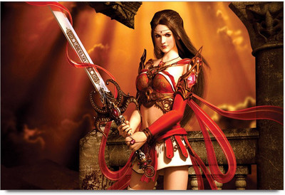 34% OFF on Amy Beautiful 3D Girl Warrior with Sword 3D Poster