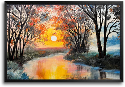 46% OFF on Beauitiful Sunset View Composition Laminated Framed Paper Print