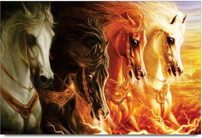 75% OFF on Amy Four Horses 3D Poster